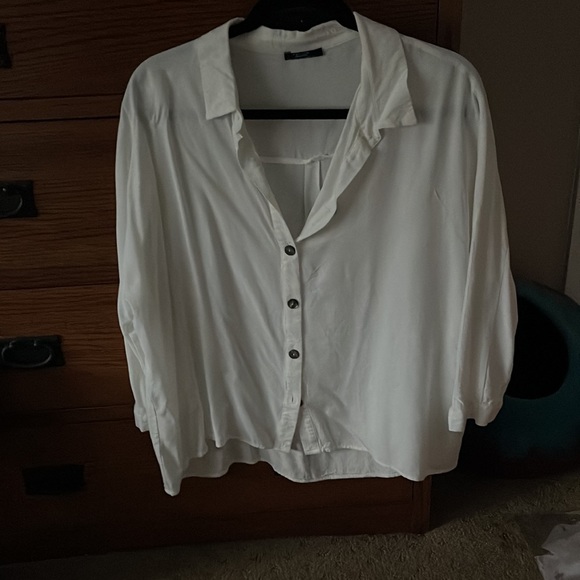 White 3/4length sleeve blouse - Picture 1 of 2